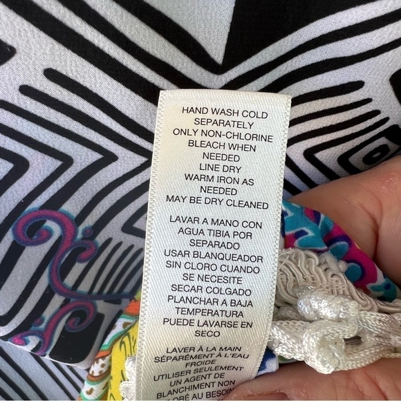 CHICO’S RETRO MACRAMÉ FRINGE PAISLEY MOD TUNIC TOP SIZE LARGE EUC - Picture 6 of 12